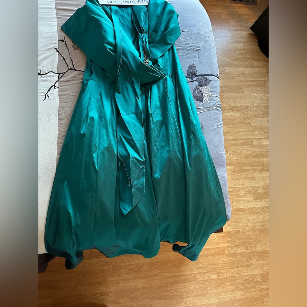 Adrianna Papell Teal Long Sleeve Dress